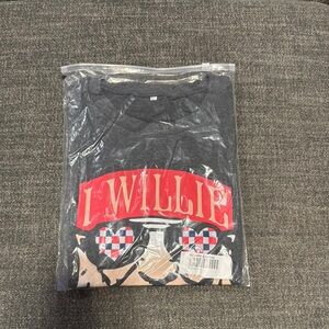 Gray Graphic T-Shirt with Red Print